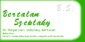 bertalan szeplaky business card