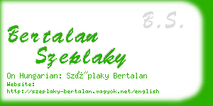 bertalan szeplaky business card